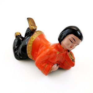 50s Ceramic Chinese Girl Shelf Edge Figurine